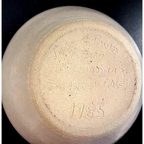 Handcrafted Turn & Burn Pottery Bowl Hummingbird & Flower Design Sea Grove NC US - Picture 3 of 4